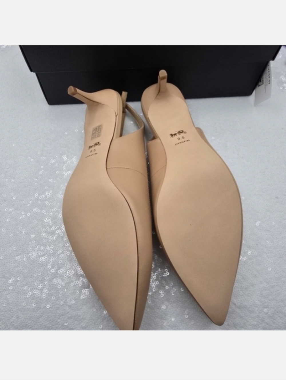 Coach Jillian Slingback Classic Closed toe Low Heel Neutral color Women's 9.5 - Picture 7 of 12